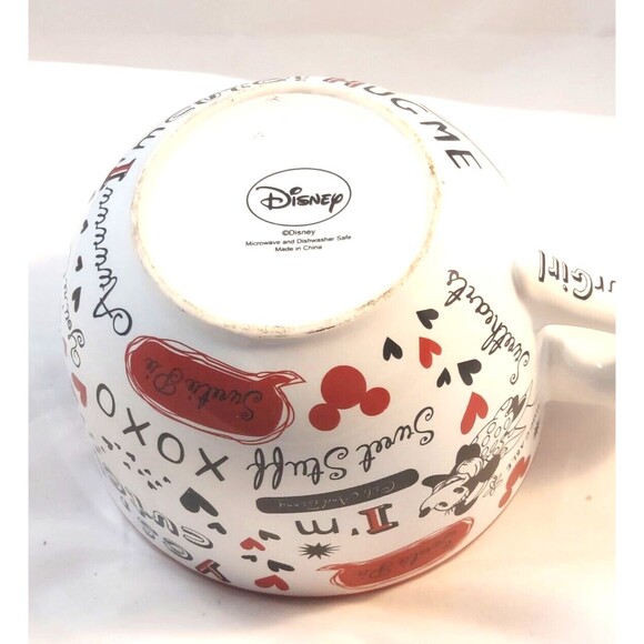 DISNEY MINNIE/MICKEY MOUSE LOVE VALENTINE COFFEE/SOUP MUG 20 OZ LARGE 5" DIAM - Picture 8 of 9